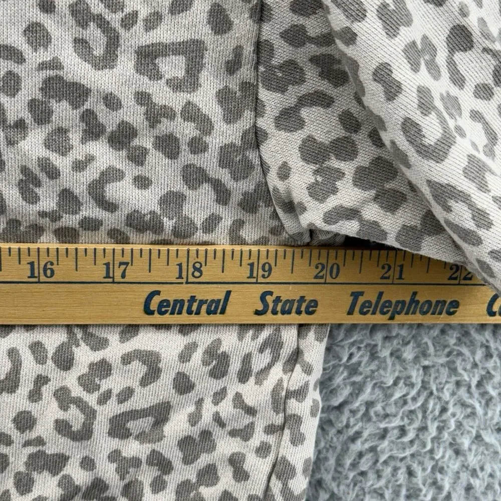 American Eagle Women's XXS Oversized Drawstring Waist Cropped Top‎ Cheetah Print